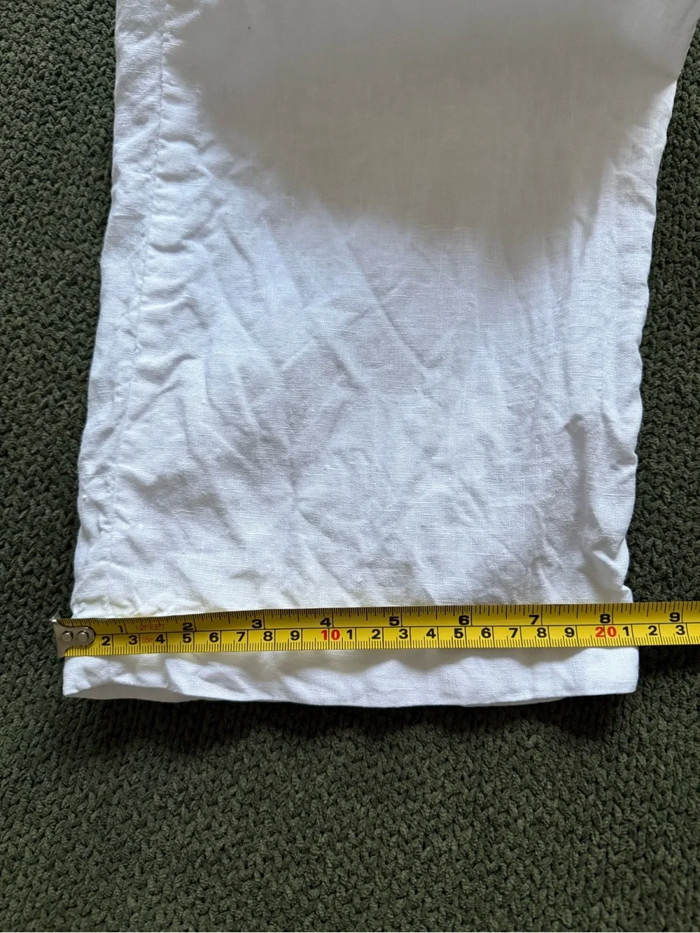 Perry Ellis Men's White Linen Drawstring Chinos Sz 34 Beachy Casual Vacation